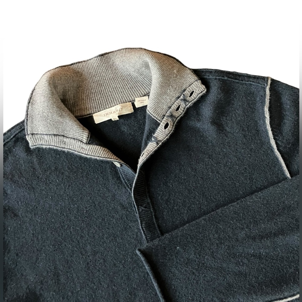 Inhabit Cashmere Gray Made In Hong Kong Sweater Soft Rare Mens Size XL